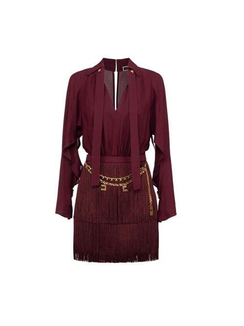 Fringe dress with shirt and scarf ELISABETTA FRANCHI | AB65446E2.CG3